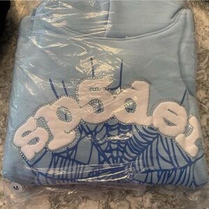 Sp5der light blue hoodie authentic
